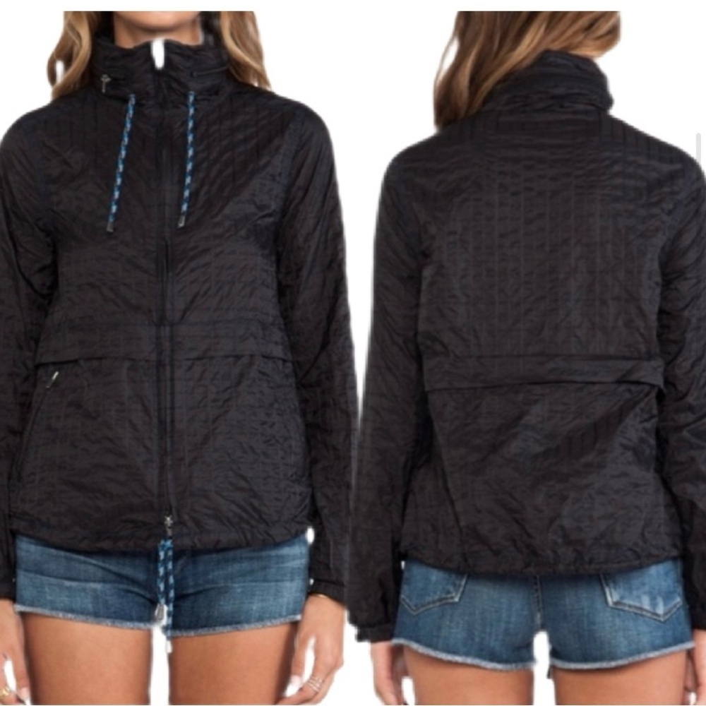 Free People Festival Parachute Jacket Windbreaker XS Black Packable Utility - Picture 2 of 12